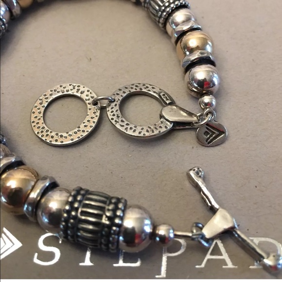 Silpada B1223 Sterling Silver and 14K Gold-Filled Bead Bracelet - Picture 7 of 9